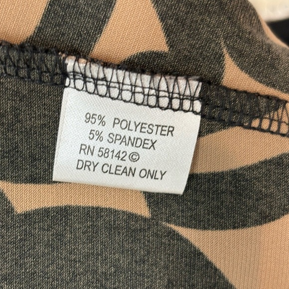 London times Y2K 2000s Vintage Cap Sleeve Midi Dress Abstract Print Ruched sz 4 - Picture 8 of 12